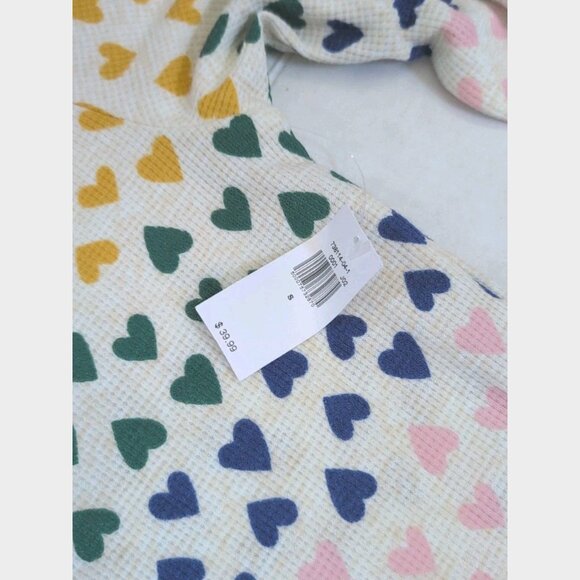 Old Navy Womens One Piece Pajama Size Small Rainbow Hearts Waffle Weave - New - Picture 3 of 4